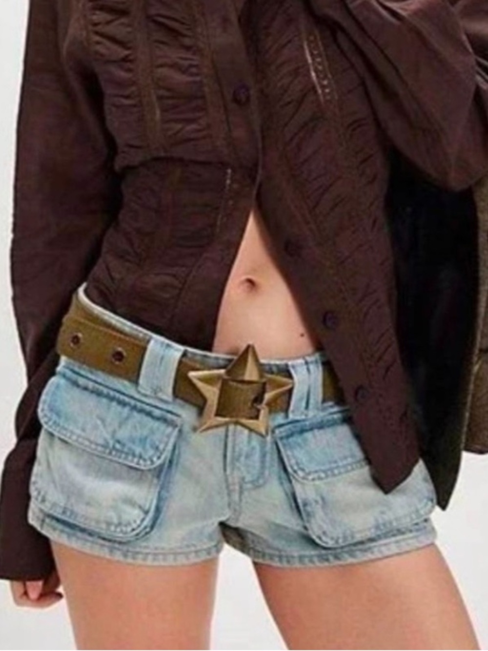 Free People Zoa Hip Belt Weeping Willow Green NWT M//L